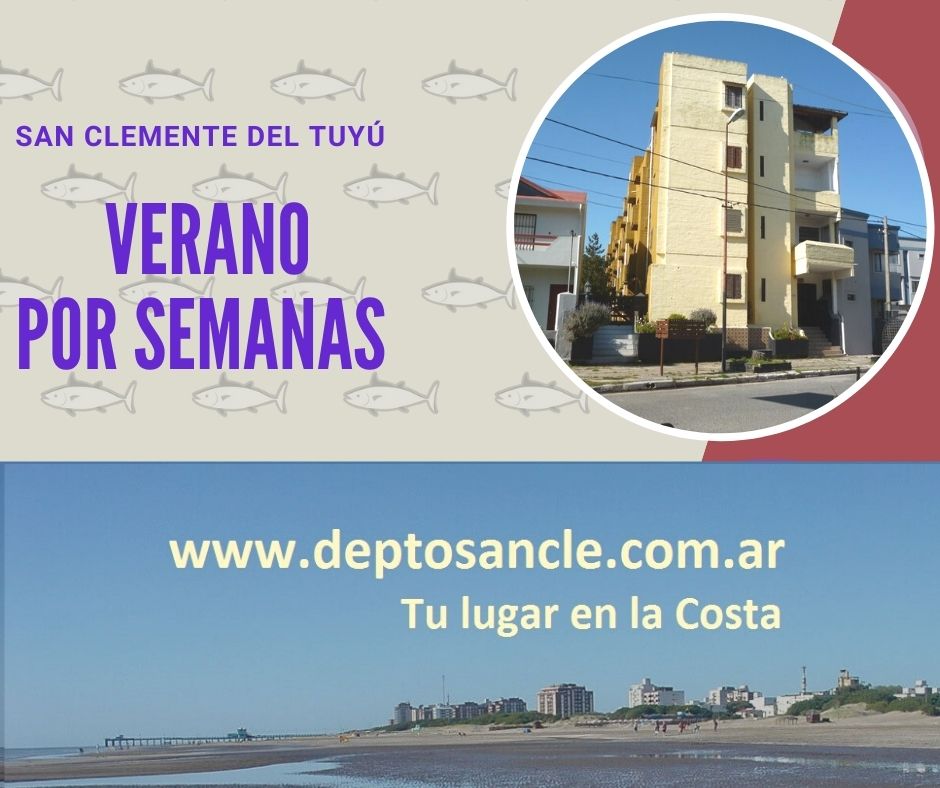 2 Ambientes - Balcon al Mar - Pleno Centro - Estacionamiento (Opcional) - A ½ cuadra del mar. Balneario Almejas - Departamento en San Clemente